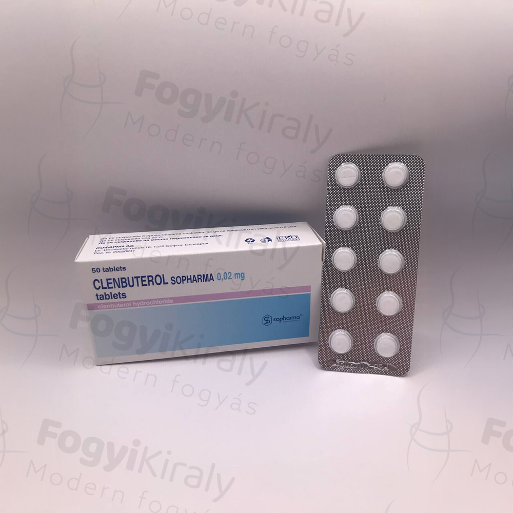 Clenbuterol 0.02 mg Sopharma tabletta dobozban és buborékcsomagolásban, tablettás kiszerelés bemutatása